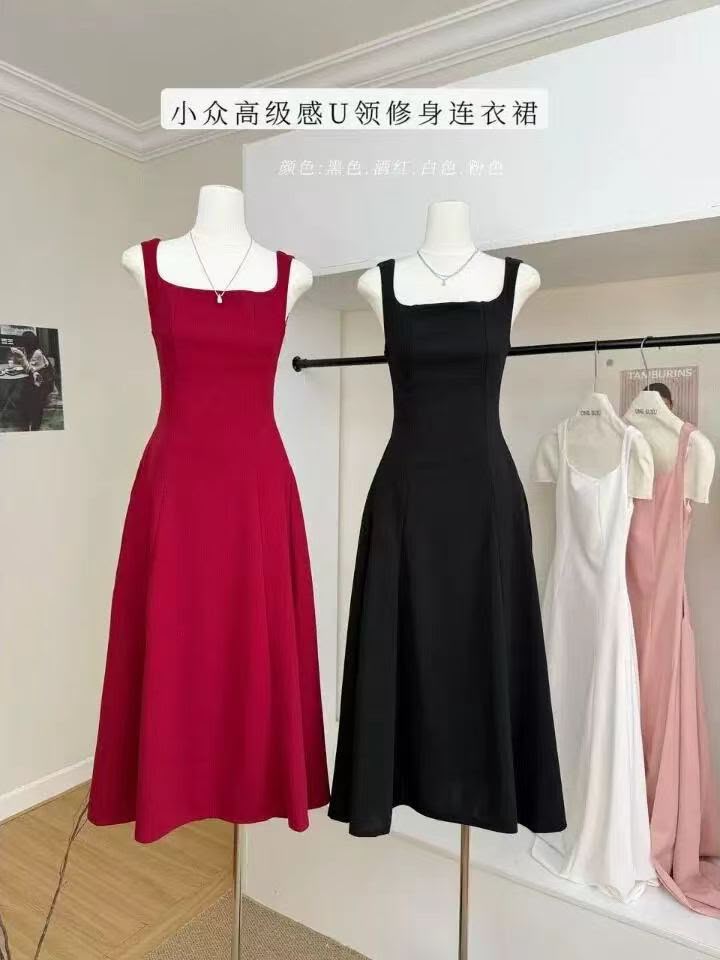Luxe Solid Flare Maxi Dress (Women)