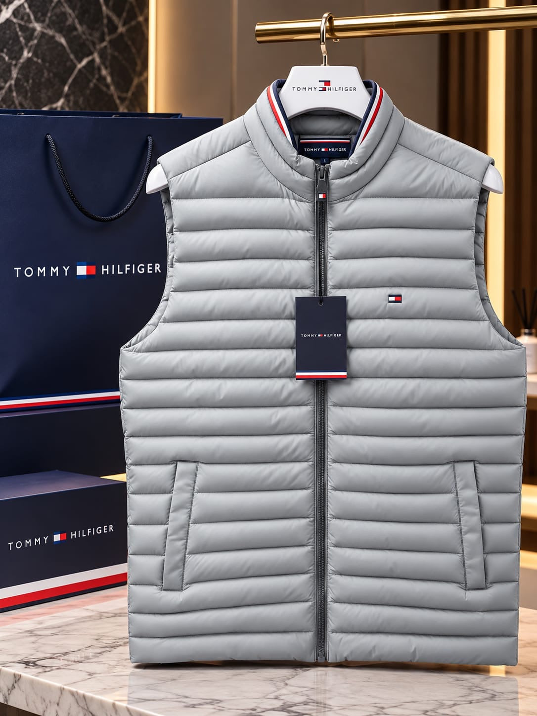 Lightweight Quilted Stand-Collar Puffer Vest