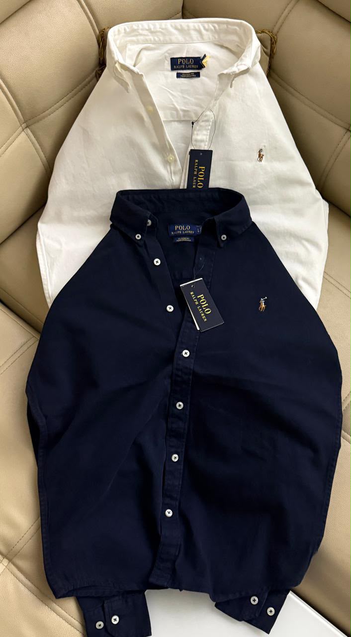 Classic Cotton Oxford Button-Down Long-Sleeve Shirt
