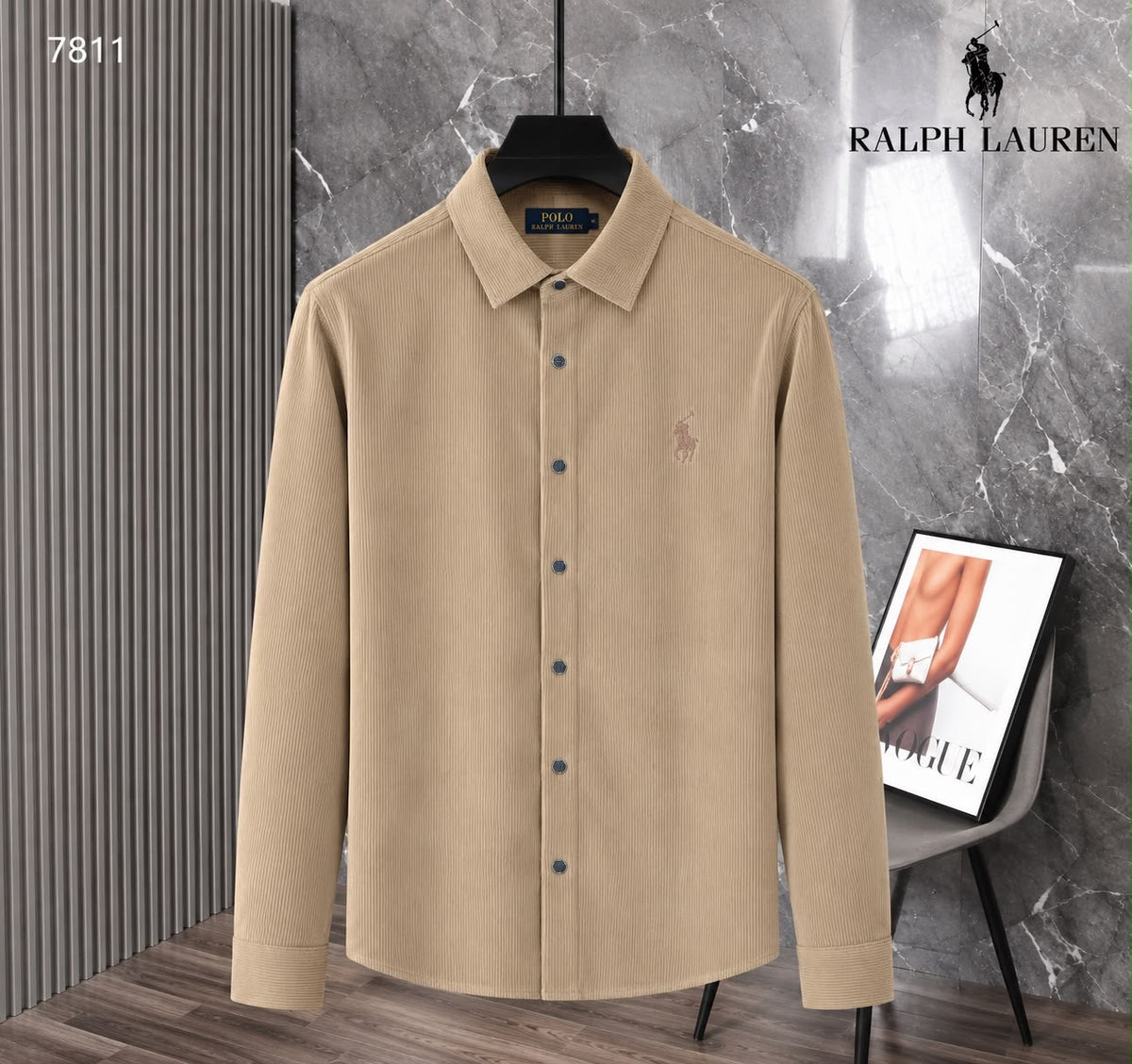 Textured Cotton Fine-Wale Corduroy Casual Shirt
