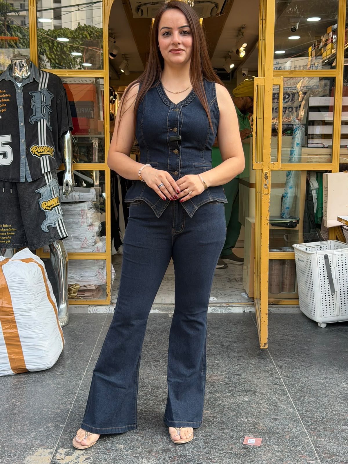 Premium Women’s Denim Co-Ord Set – Flared Fit