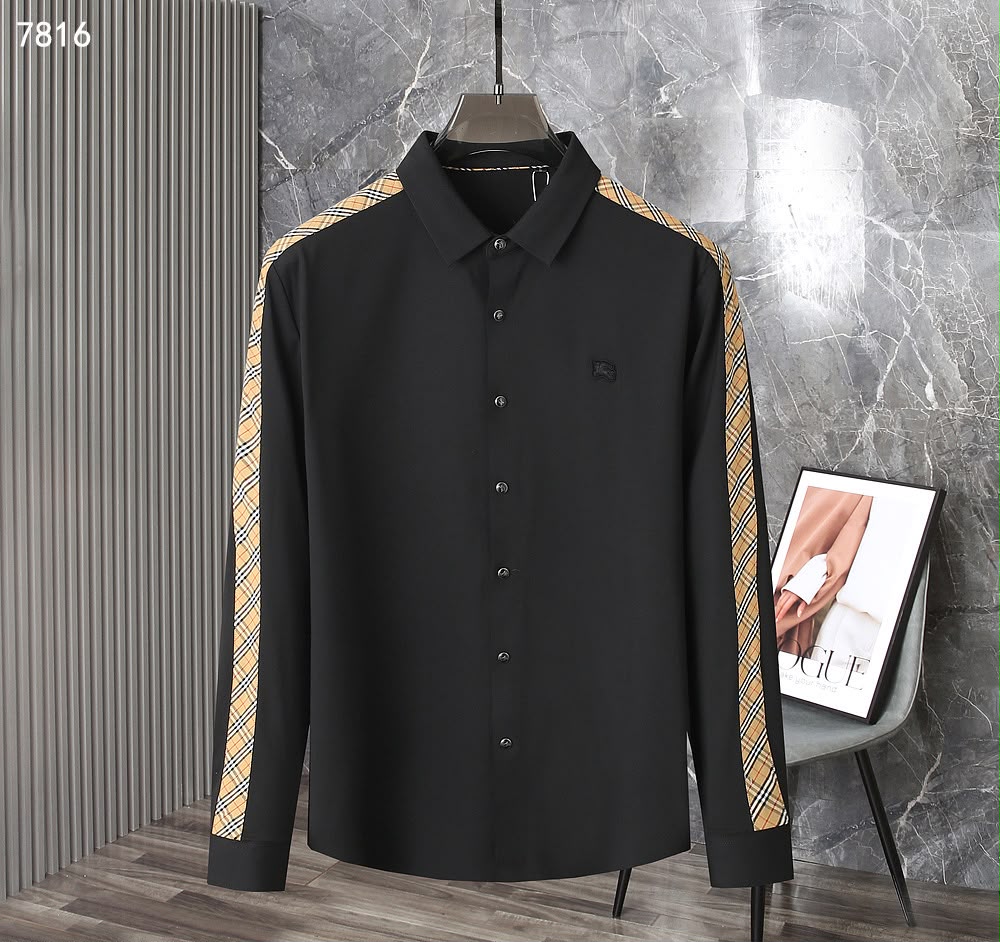 Men’s Premium Full-Sleeve Check Panel Shirt