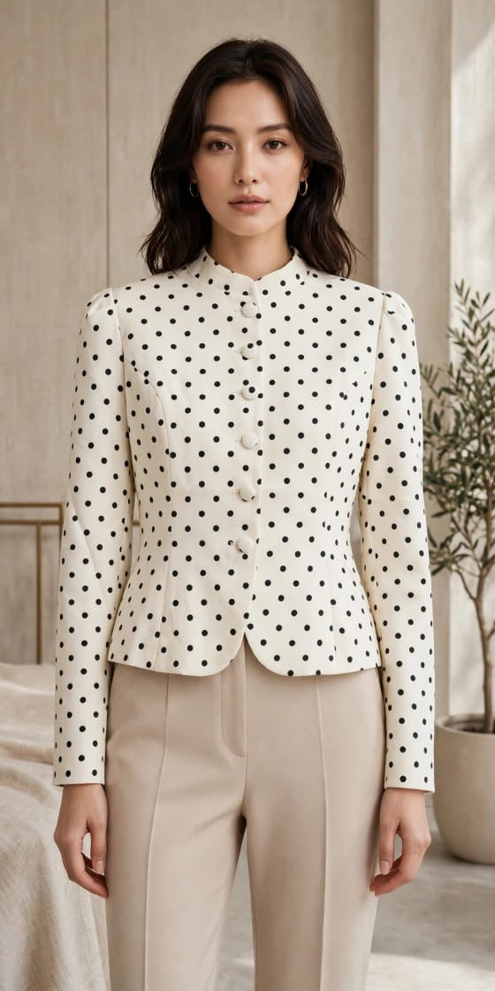 Premium Polka Dot Tailored Women’s Blazer