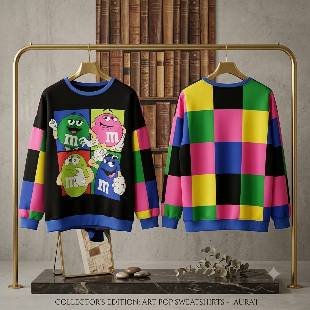 Quirky Cartoon Patchwork Sweatshirt