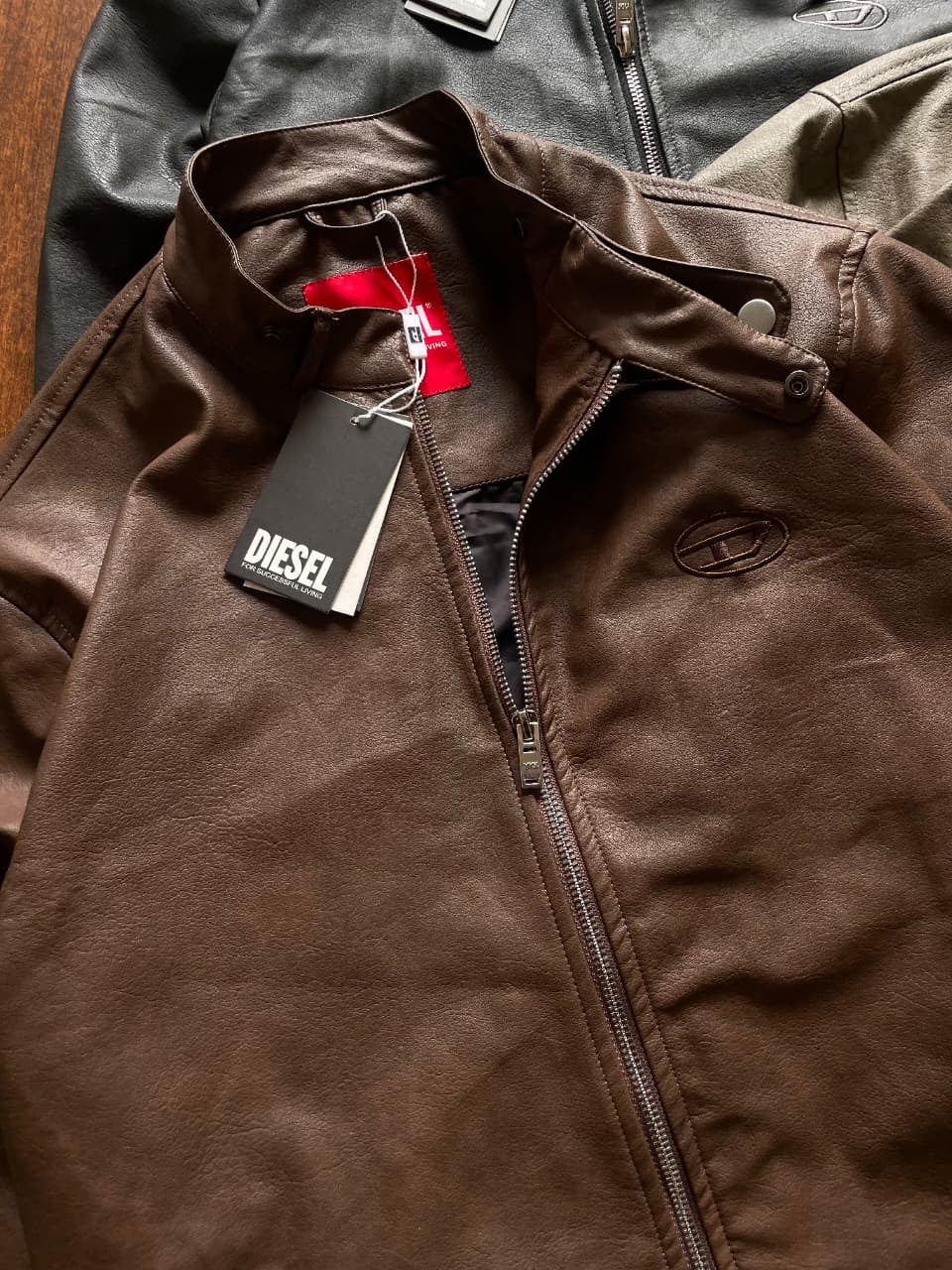 Men's Textured Faux-Leather Cafe Racer Jacket | Slim-Fit Stand-Collar Outerwear