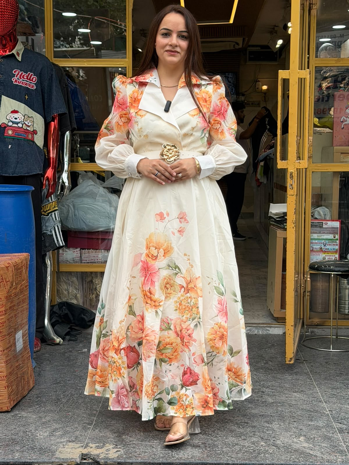 Elegant Floral Belted Dress