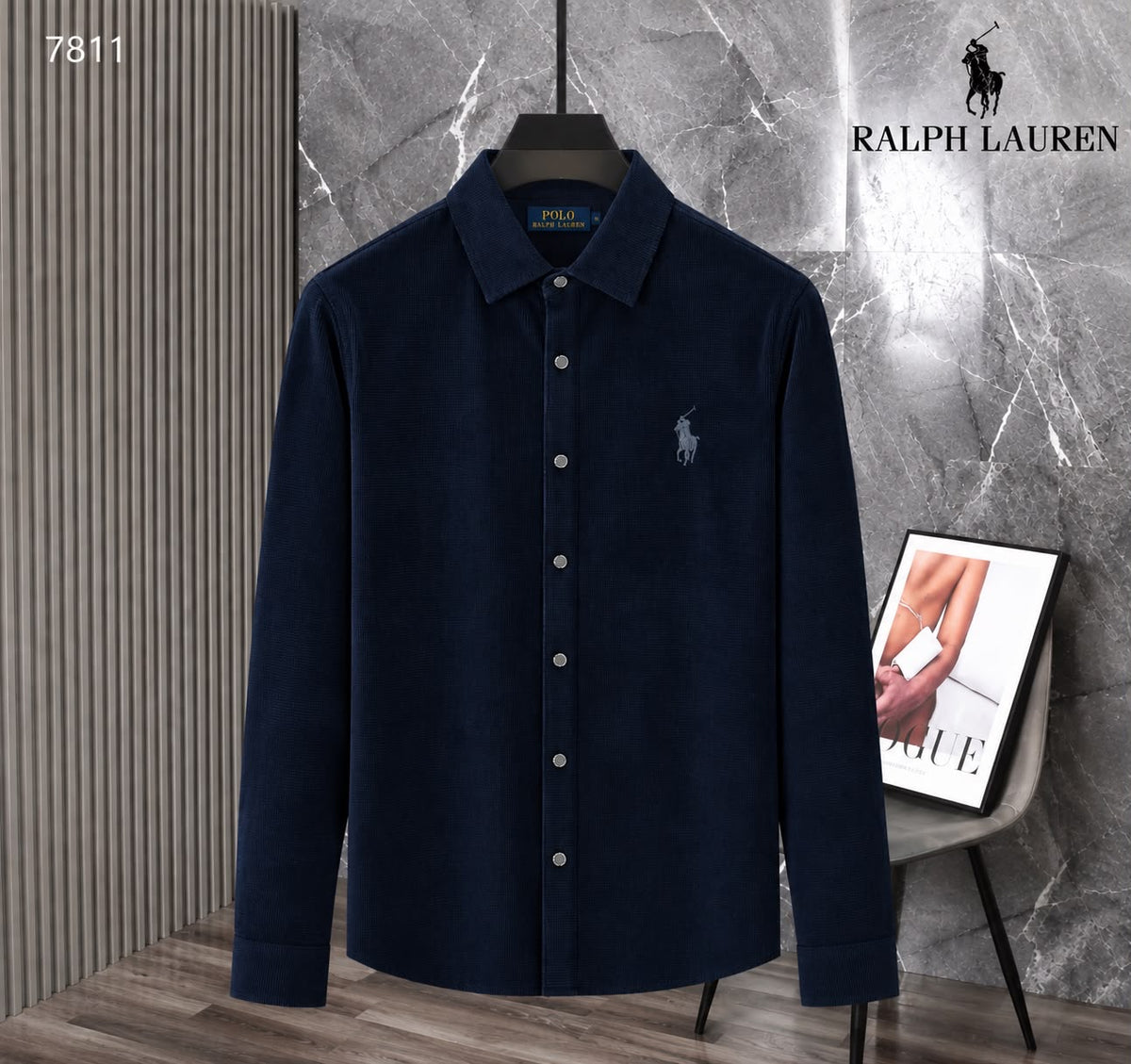 Textured Cotton Fine-Wale Corduroy Casual Shirt